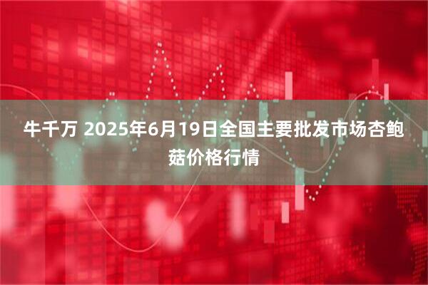 牛千万 2025年6月19日全国主要批发市场杏鲍菇价格行情